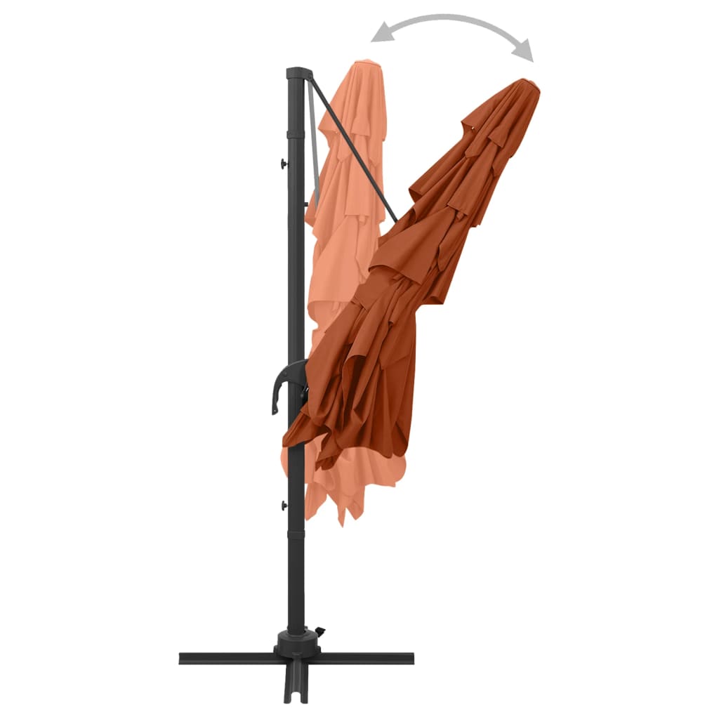 Ombrellone a 4 Livelli Palo in Alluminio 250x250 cm Terracotta | homemem39