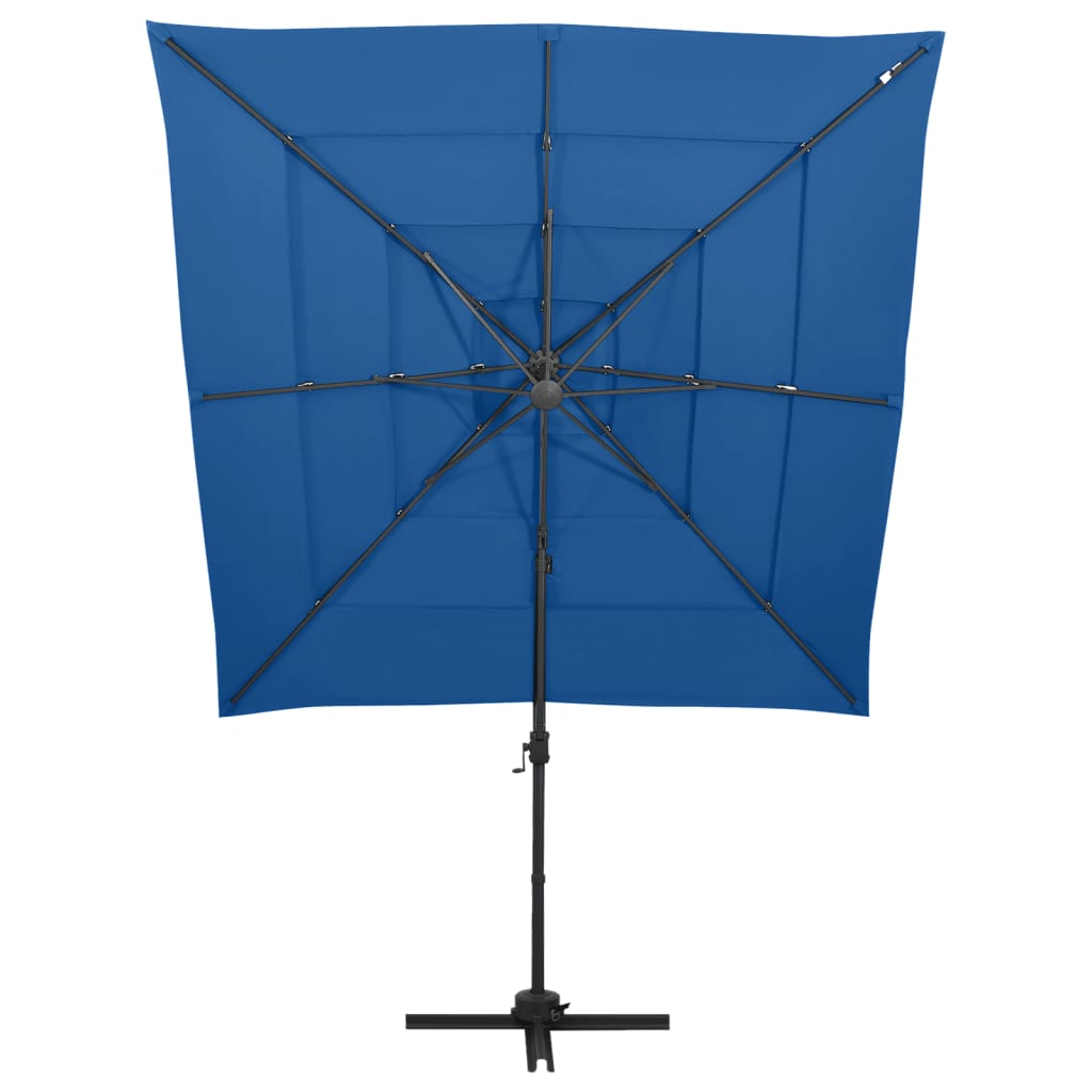 Ombrellone a Sbalzo 4 Livelli Palo in Alluminio 250x250 cm Blu | homemem39