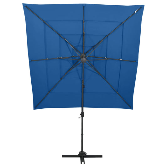 Ombrellone a Sbalzo 4 Livelli Palo in Alluminio 250x250 cm Blu - homemem39