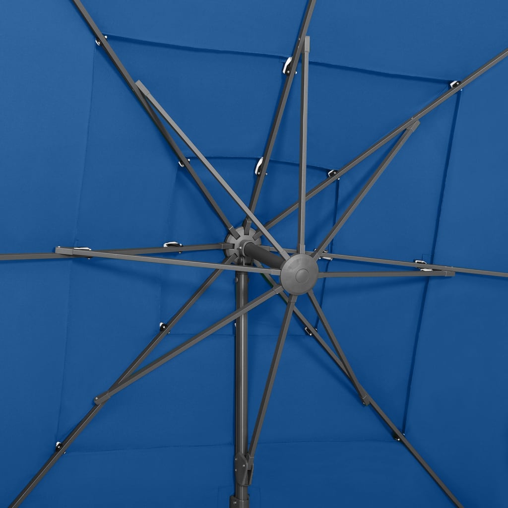 Ombrellone a Sbalzo 4 Livelli Palo in Alluminio 250x250 cm Blu | homemem39
