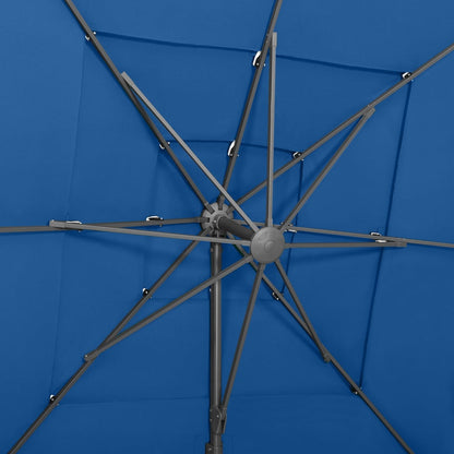 Ombrellone a Sbalzo 4 Livelli Palo in Alluminio 250x250 cm Blu | homemem39