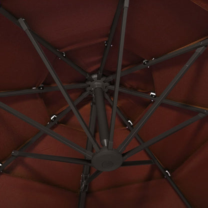 Ombrellone a Sbalzo 4 Livelli Palo in Alluminio 3x3m Terracotta - homemem39