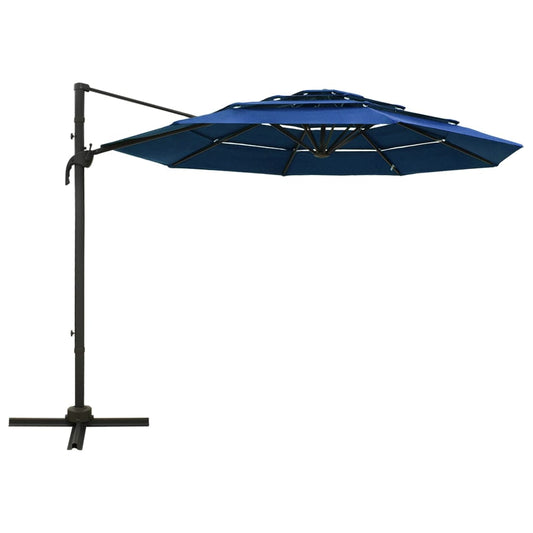 Ombrellone da Giardino 4 Livelli Palo in Alluminio Azzurro 3x3m - homemem39
