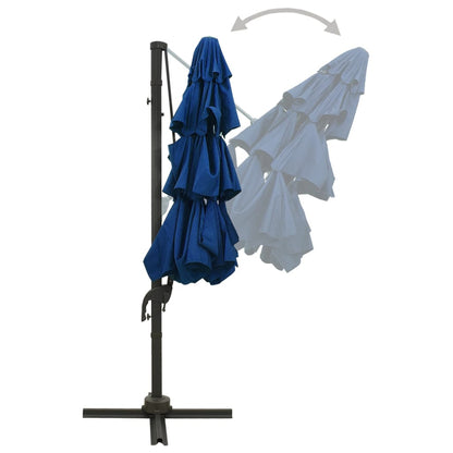 Ombrellone da Giardino 4 Livelli Palo in Alluminio Azzurro 3x3m - homemem39