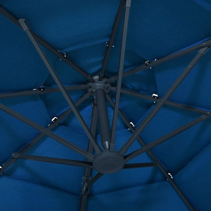 Ombrellone da Giardino 4 Livelli Palo in Alluminio Azzurro 3x3m - homemem39