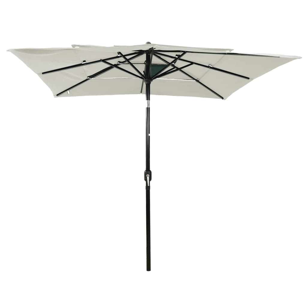 Ombrellone a Sbalzo 3 Livelli Palo Alluminio 2,5x2,5 m Sabbia | homemem39