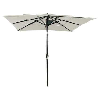 Ombrellone a Sbalzo 3 Livelli Palo Alluminio 2,5x2,5 m Sabbia - homemem39
