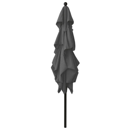 Ombrellone a 3 Livelli con Palo in Alluminio Antracite 2,5x2,5m - homemem39