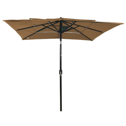 Ombrellone a 4 Livelli con Palo in Alluminio Talpa 2,5x2,5 m - homemem39