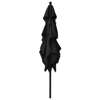 Ombrellone a Sbalzo 3 Livelli Palo Alluminio 2,5x2,5 m Nero - homemem39