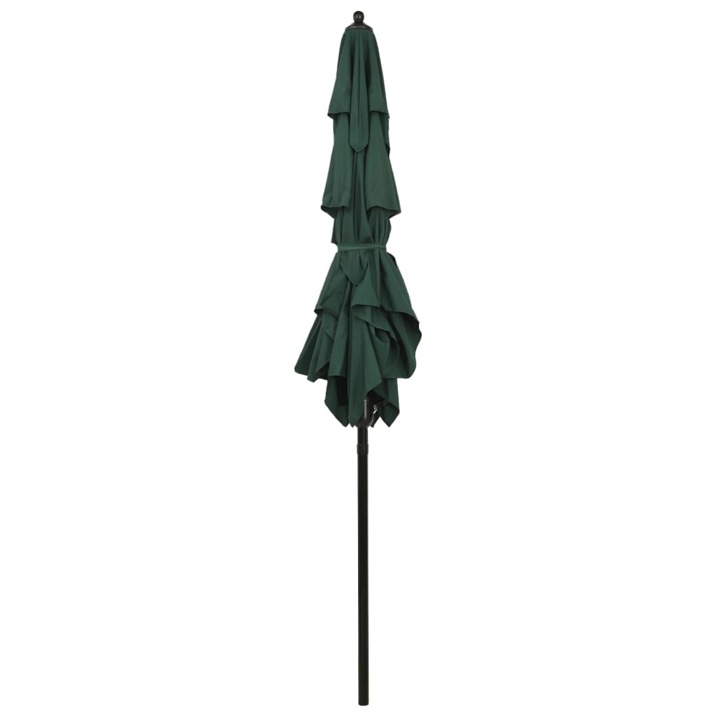 Ombrellone a 3 Livelli con Palo in Alluminio Verde 2x2 m - homemem39
