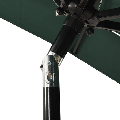 Ombrellone a 3 Livelli con Palo in Alluminio Verde 2x2 m - homemem39