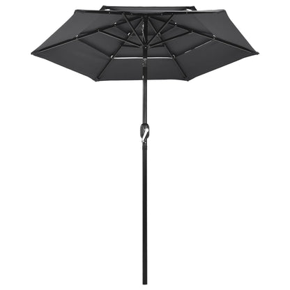 Ombrellone a 3 Livelli con Palo in Alluminio Antracite 2 m | homemem39