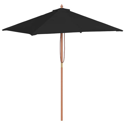Ombrellone da Giardino con Palo in Legno 150x200 cm Nero | homemem39