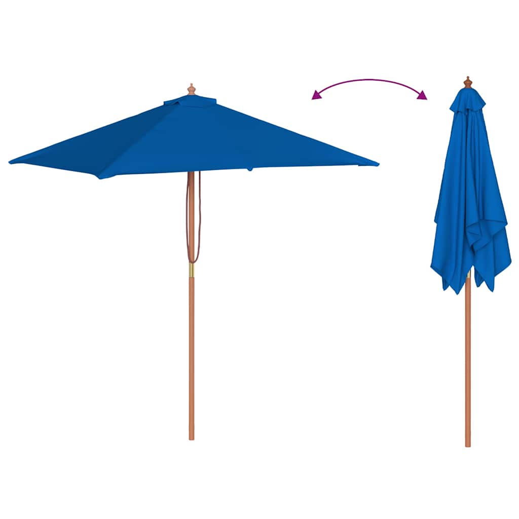 Ombrellone da Giardino con Palo in Legno 150x200 cm Blu | homemem39