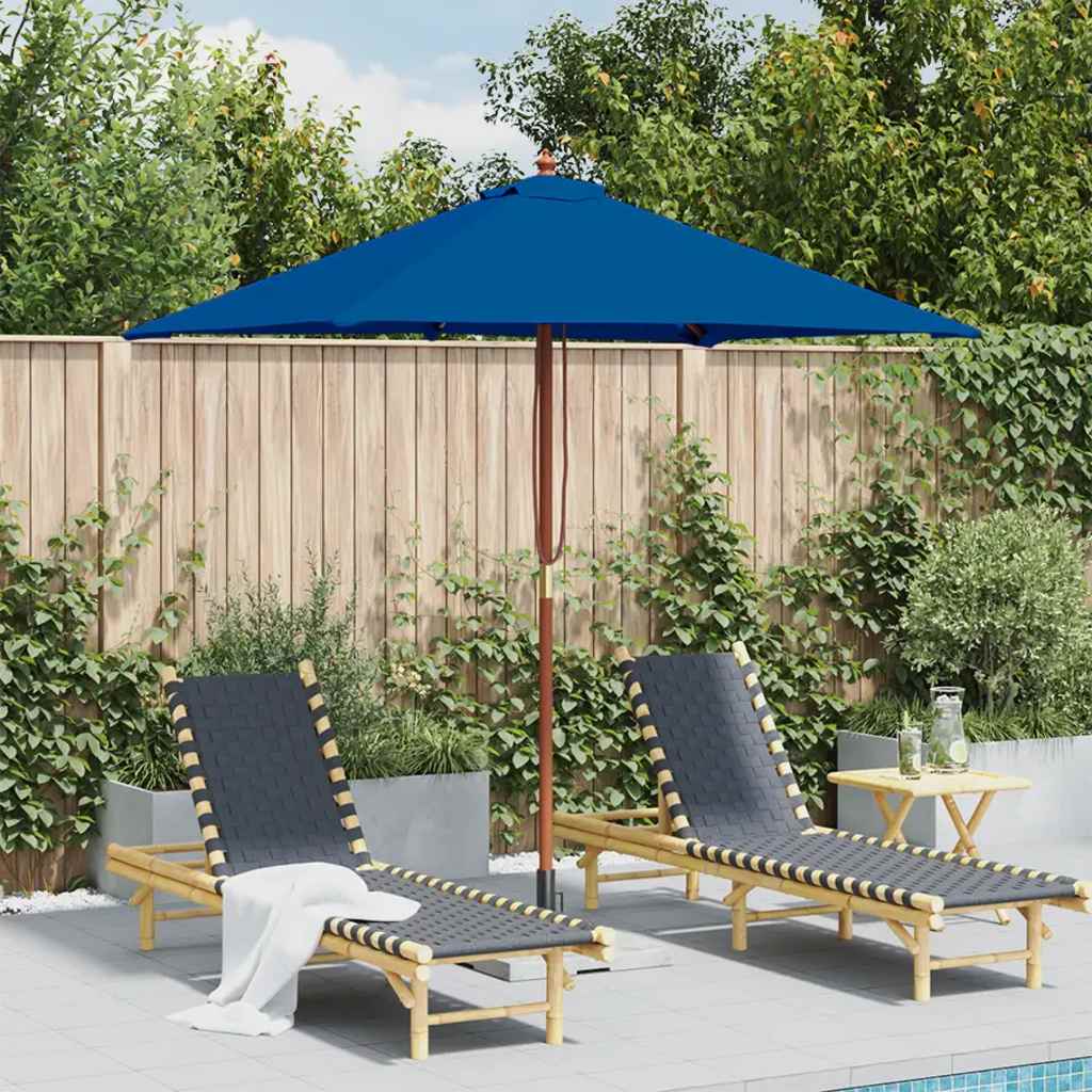 Ombrellone da Giardino con Palo in Legno 150x200 cm Blu | homemem39