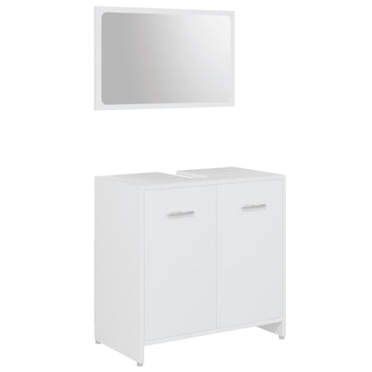 Set Mobili da Bagno 4 pz Bianco in Legno Multistrato | homemem39