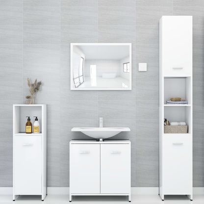 Set Mobili da Bagno 3 pz Bianco in Truciolato | homemem39