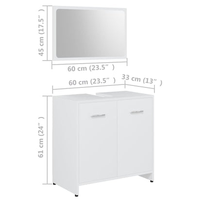 Set Mobili da Bagno 3 pz Bianco in Truciolato | homemem39