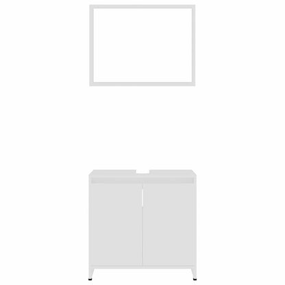 Set Mobili da Bagno 3 pz Bianco in Truciolato