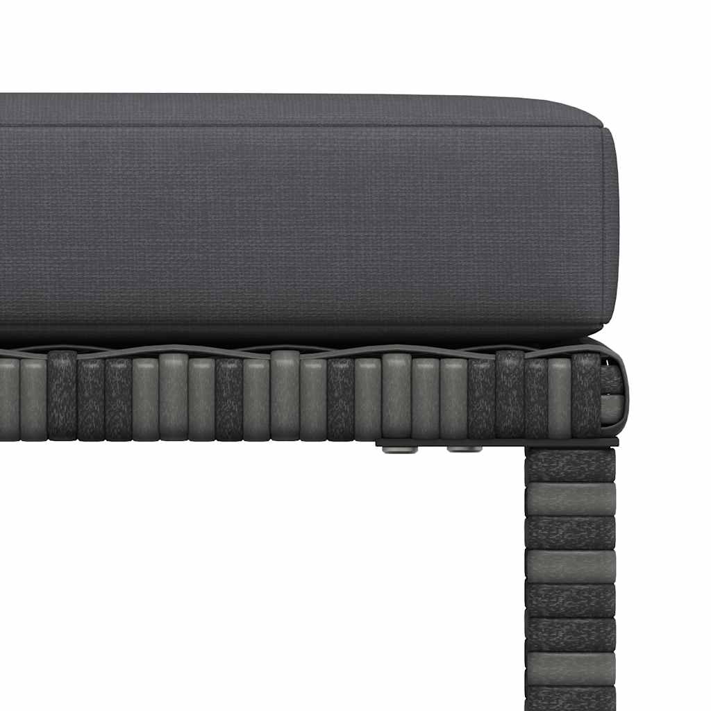 Poggiapiedi Modulare con Cuscino in Polyrattan Grigio