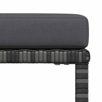 Poggiapiedi Modulare con Cuscino in Polyrattan Grigio