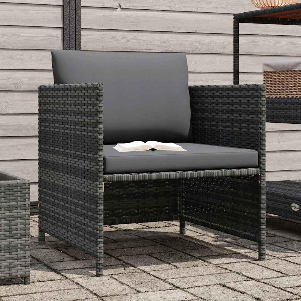Divano da Giardino con Cuscini Grigio in Polyrattan | homemem39
