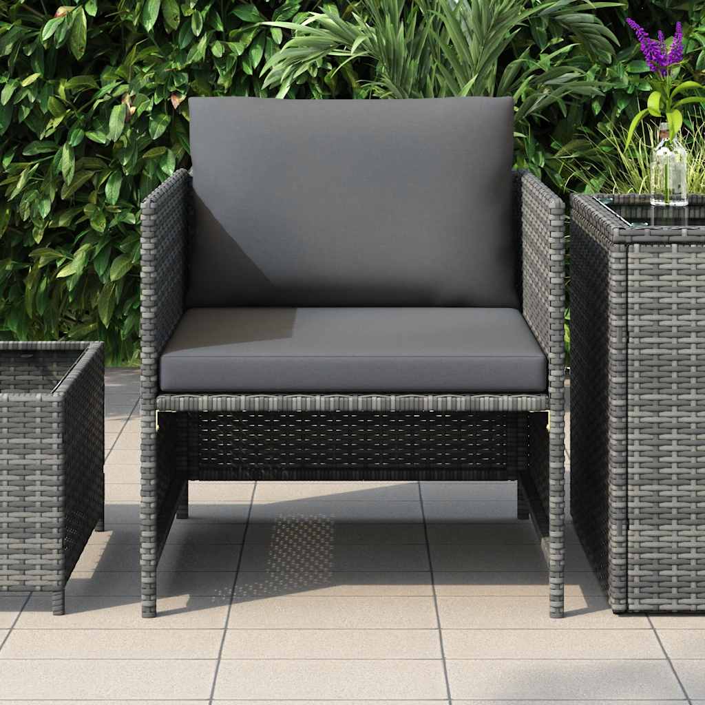 Divano da Giardino con Cuscini Grigio in Polyrattan | homemem39