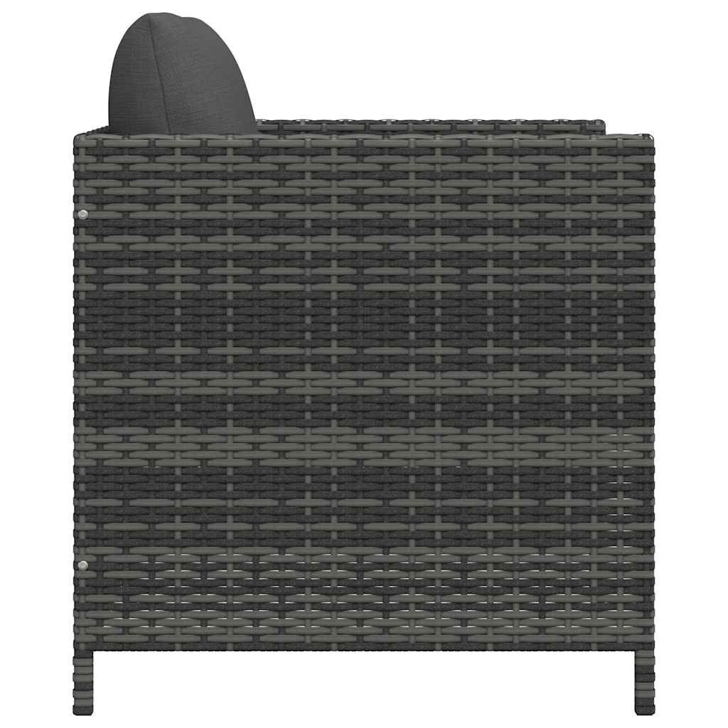 Divano da Giardino con Cuscini Grigio in Polyrattan | homemem39