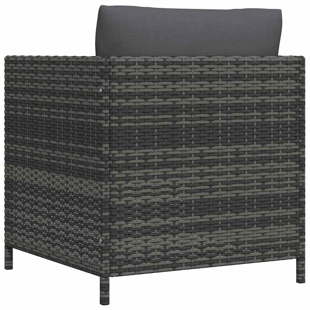 Divano da Giardino con Cuscini Grigio in Polyrattan - homemem39