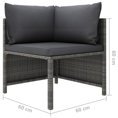 Divano da Giardino a 4 Posti con Cuscini in Polyrattan Grigio - homemem39