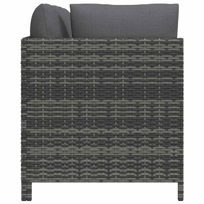 Set Divani da Giardino 3 pz con Cuscini in Polyrattan Grigio | homemem39