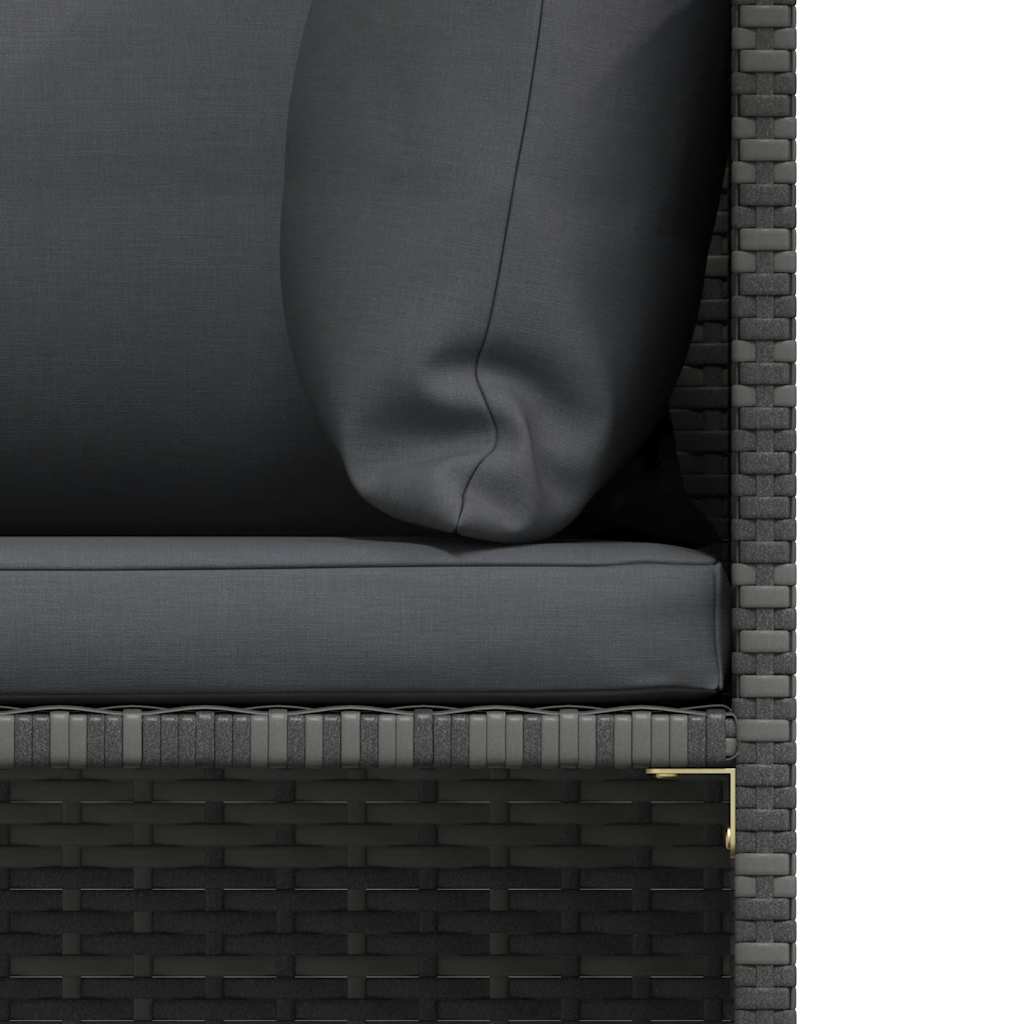 Set Divani da Giardino 2 pz con Cuscini in Polyrattan Grigio