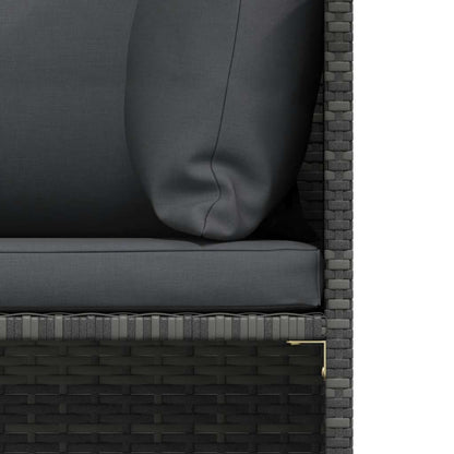 Set Divani da Giardino 2 pz con Cuscini in Polyrattan Grigio