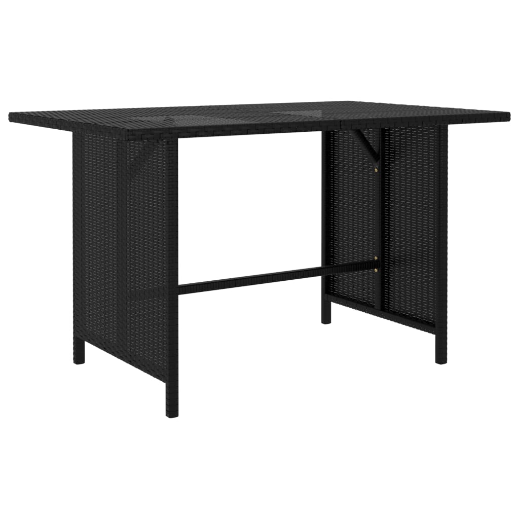 Tavolo da Pranzo da Giardino Nero 110x70x65 cm in Polyrattan - homemem39