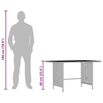 Tavolo da Pranzo da Giardino Nero 110x70x65 cm in Polyrattan