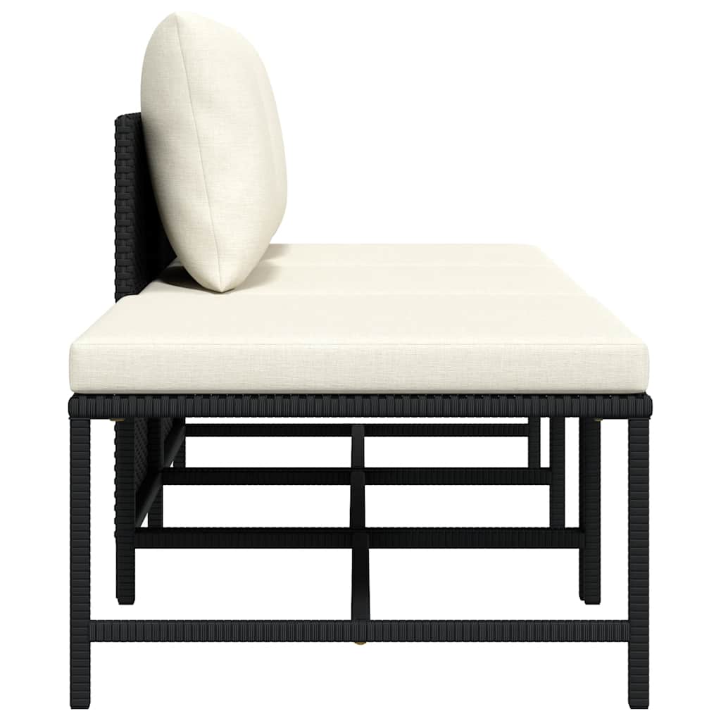 Set Divani da Giardino 3 pz con Cuscini in Polyrattan Nero | homemem39
