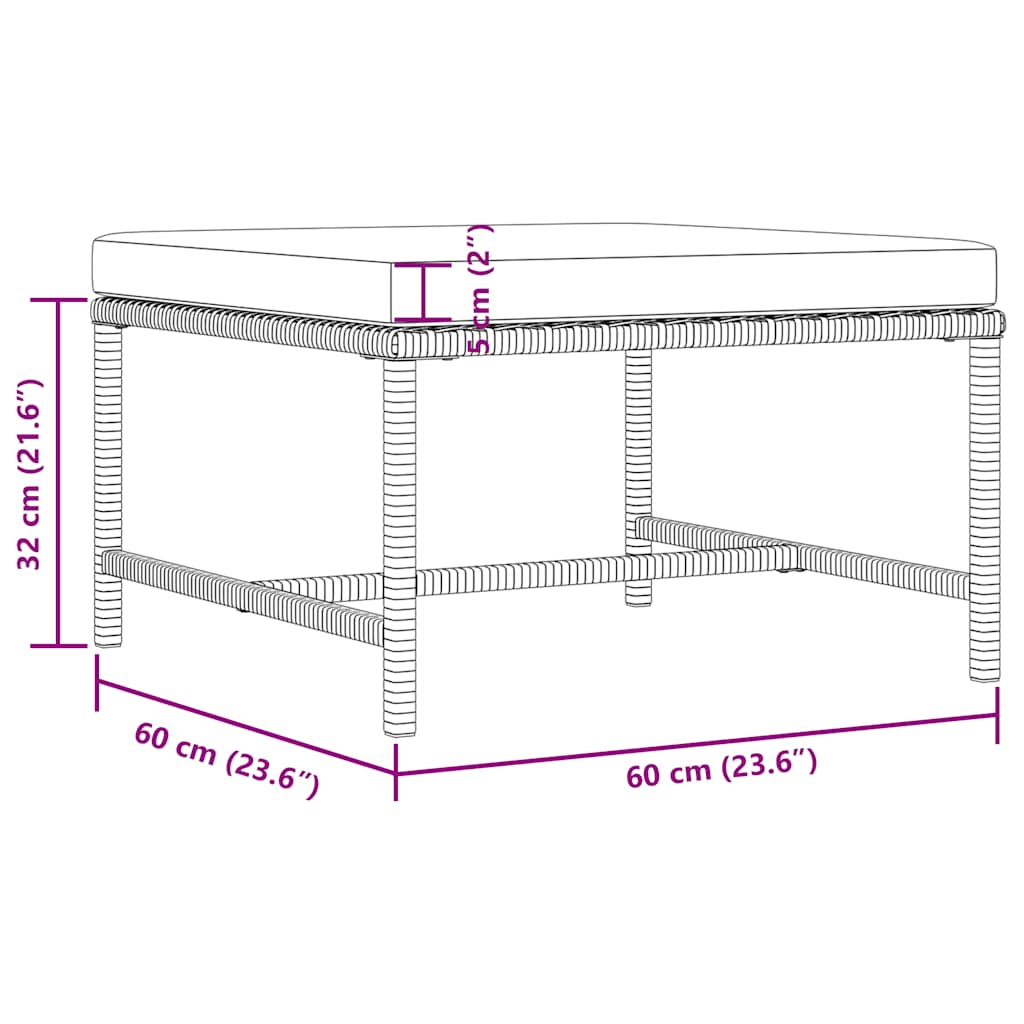Set Divani da Giardino 3 pz con Cuscini in Polyrattan Nero - homemem39