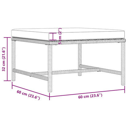 Set Divani da Giardino 3 pz con Cuscini in Polyrattan Nero