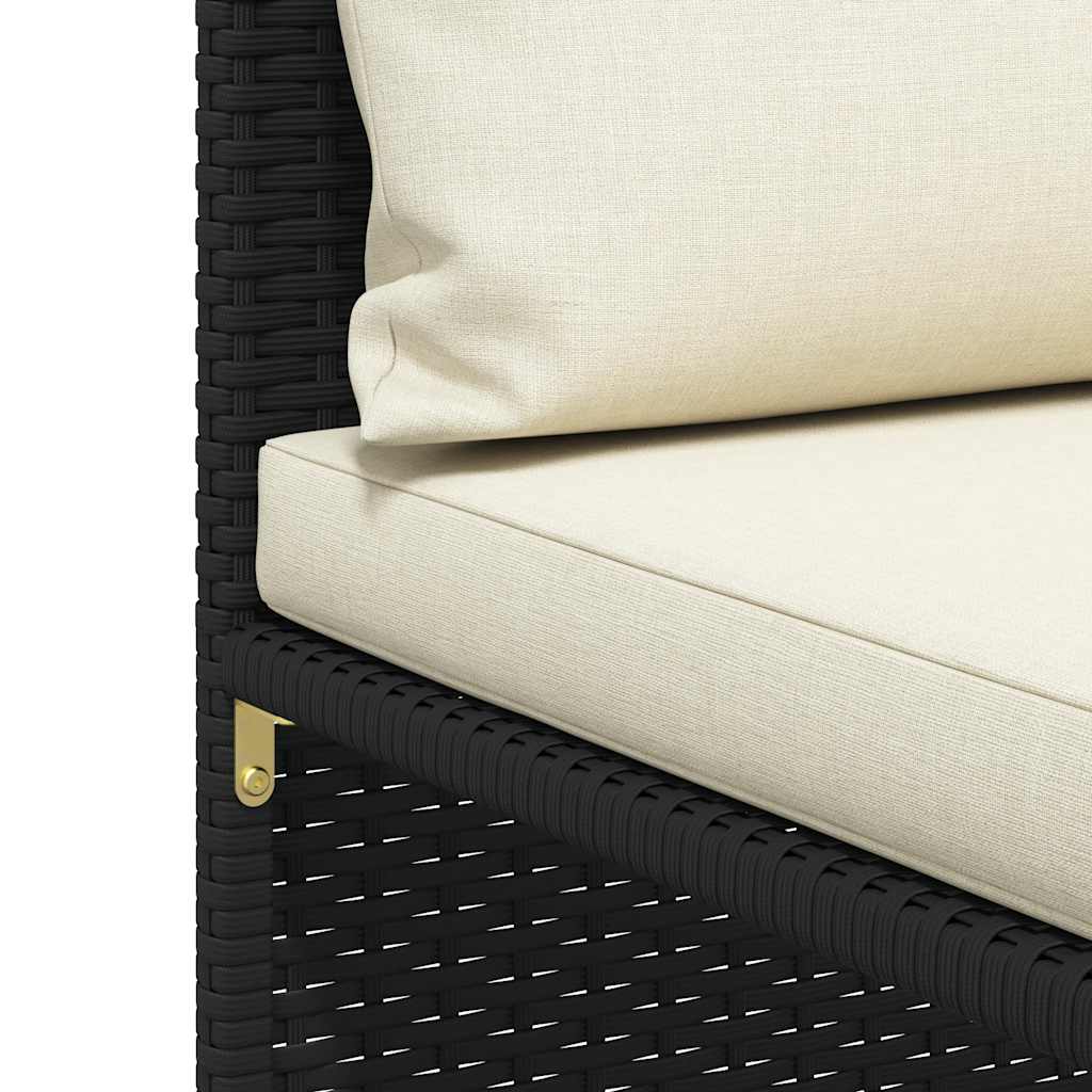 Set Divani da Giardino 4 pz con Cuscini in Polyrattan Nero | homemem39