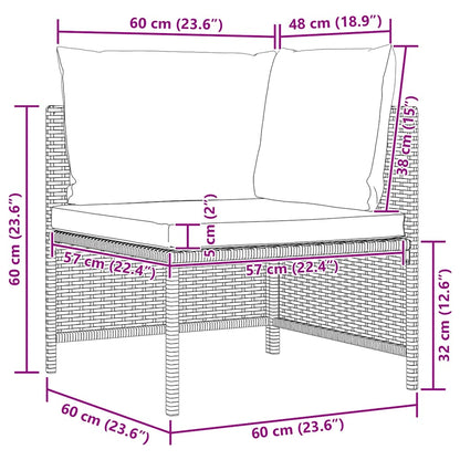 Set Divani da Giardino 4 pz con Cuscini in Polyrattan Nero | homemem39