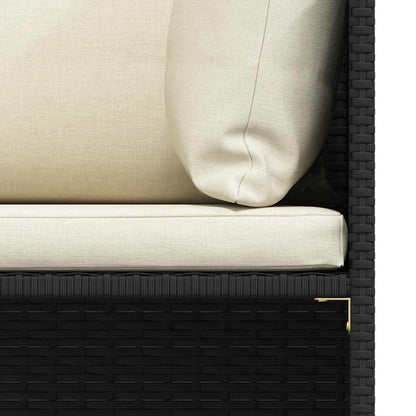 Set Divani da Giardino 3 pz con Cuscini in Polyrattan Nero | homemem39