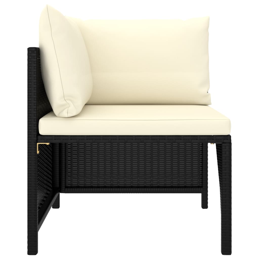 Set Divani da Giardino 2 pz con Cuscini in Polyrattan Nero - homemem39