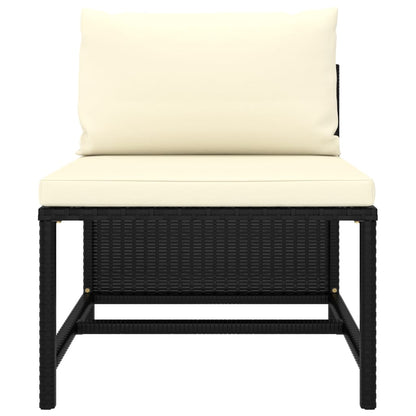 Set Divani da Giardino 2 pz con Cuscini in Polyrattan Nero - homemem39