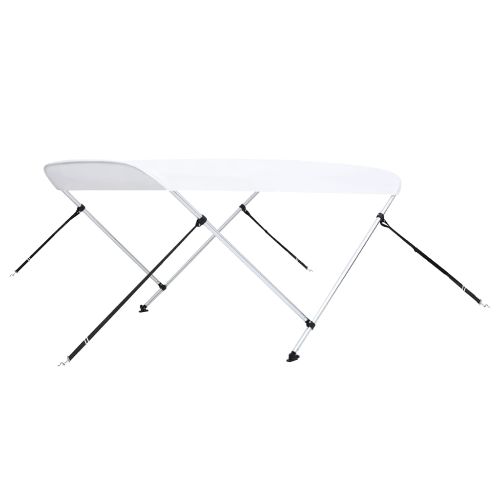 Bimini di Prua con Tendalino a 2 Archi Bianco 150x120x110 cm - homemem39