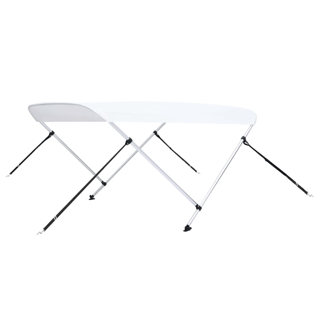Bimini di Prua con Tendalino a 2 Archi Bianco 180x130x110 cm - homemem39