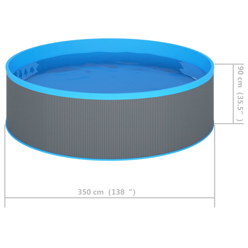 Piscina Fuori Terra 350x90 cm Grigio - homemem39
