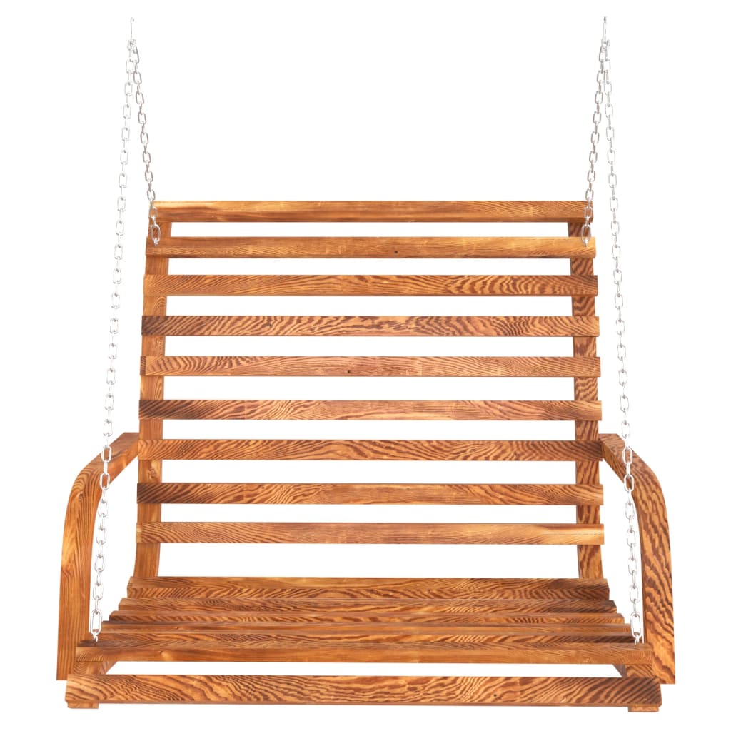 Panca a Dondolo in Legno Ricurvo Finitura Teak 126x63x92 cm - homemem39
