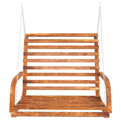 Panca a Dondolo in Legno Ricurvo Finitura Teak 126x63x92 cm - homemem39