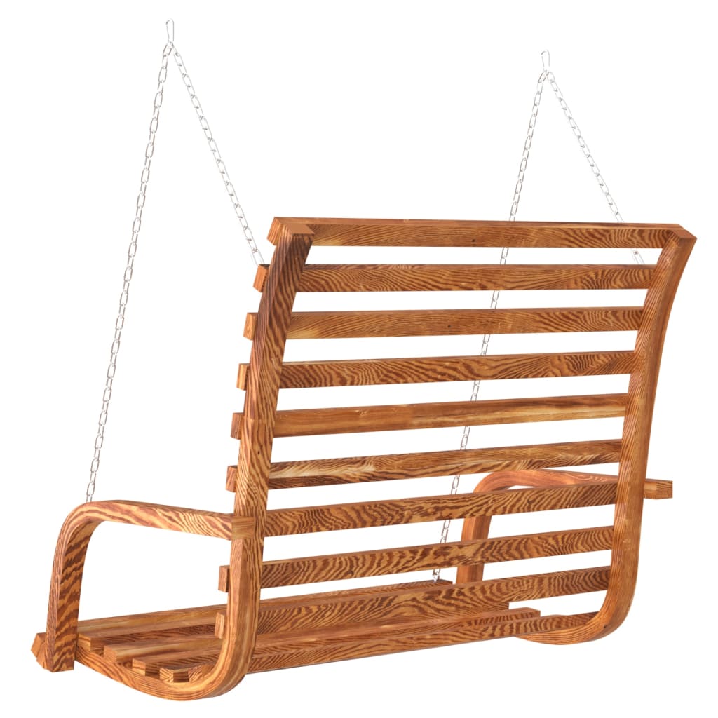 Panca a Dondolo in Legno Ricurvo Finitura Teak 126x63x92 cm